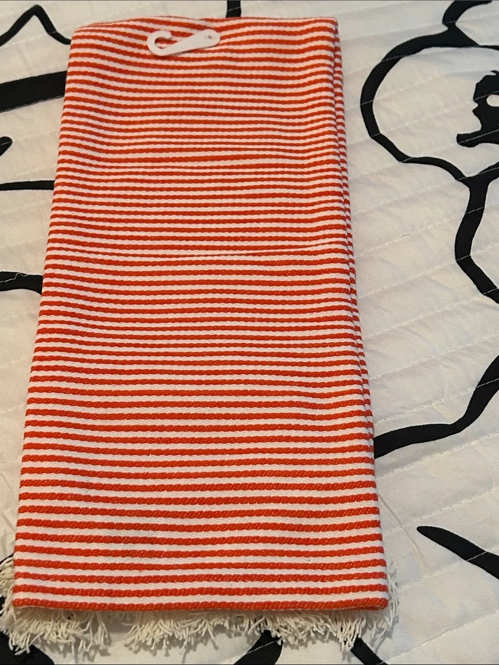 Embellished Red Striped Pineapple Kitchen Towel by DII